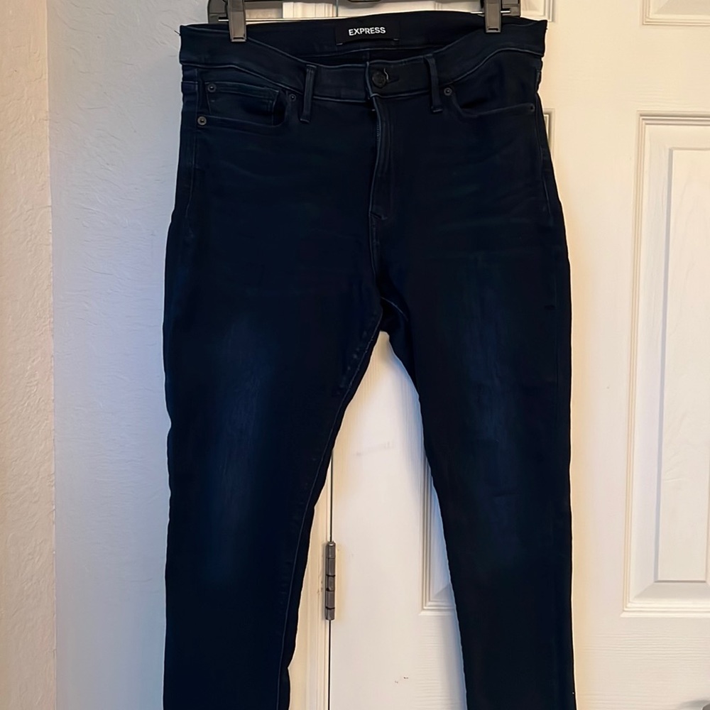 Express super soft jeans very dark wash.